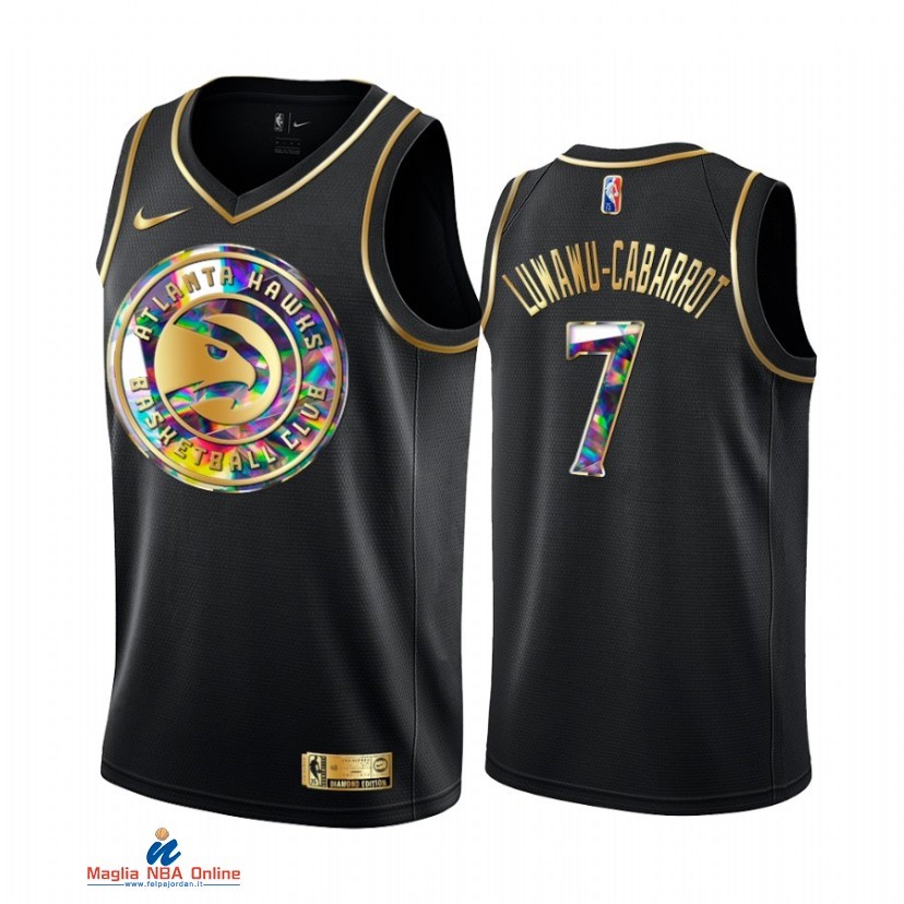 Maglia NBA Nike Atlanta Hawks NO.7 Timothe Luwawu Cabarrot Nero Diamante 2021-22