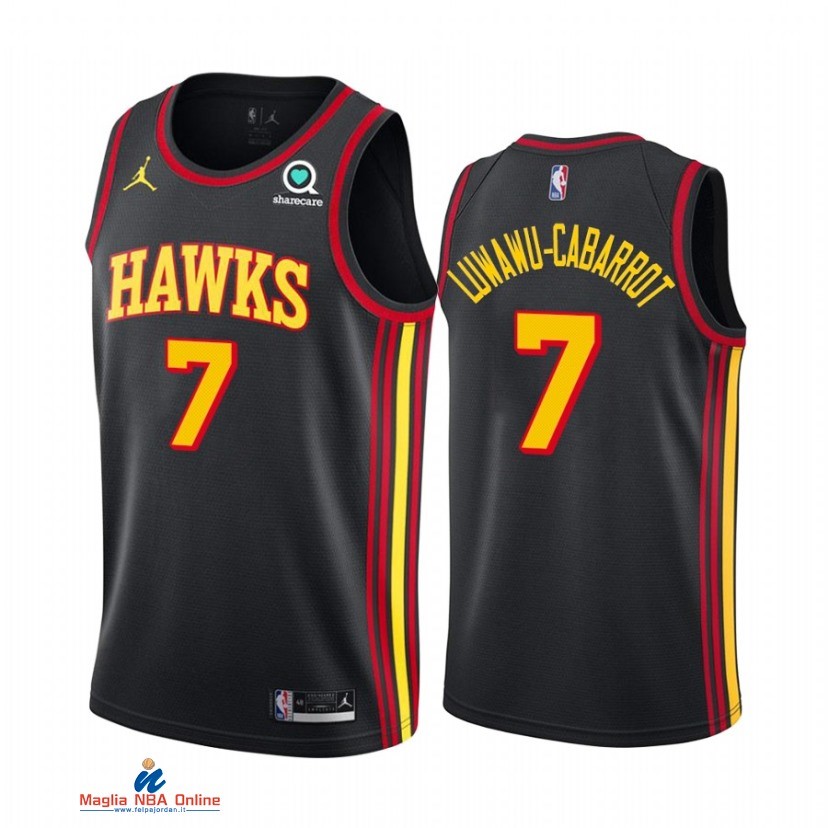 Maglia NBA Nike Atlanta Hawks NO.7 Timothe Luwawu Cabarrot Nero Statement 2021-22