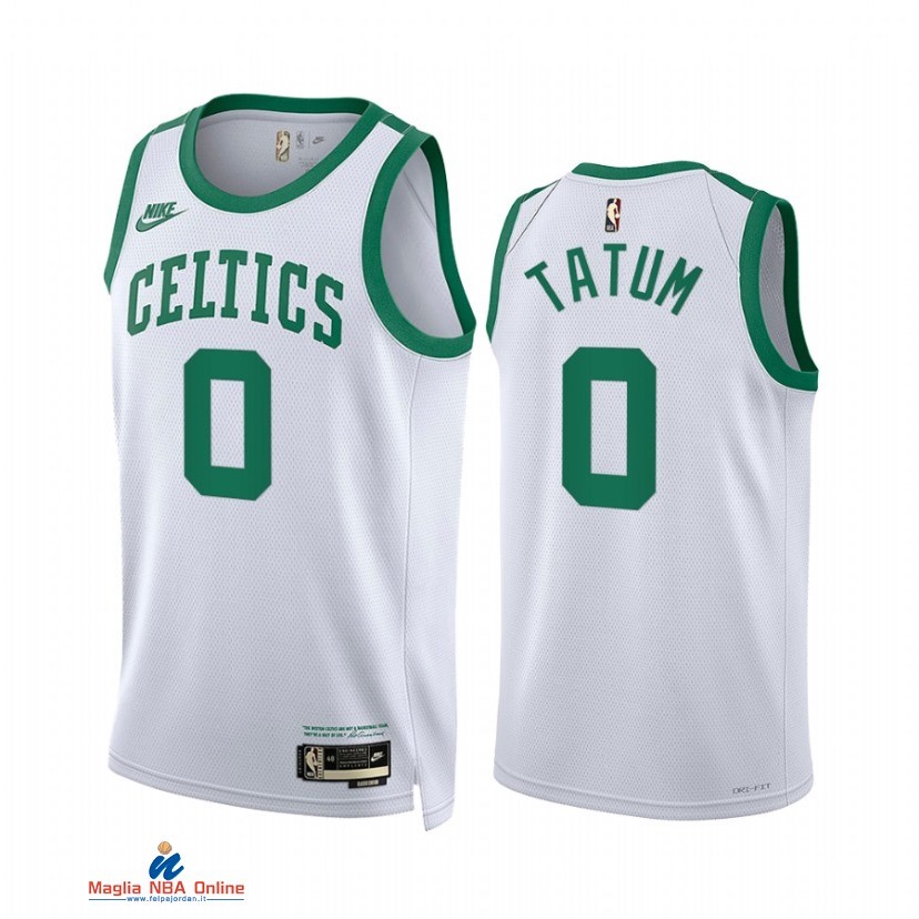 Maglia NBA Nike Boston Celtics NO.0 Jayson Tatum Bianco Classic 2021-22