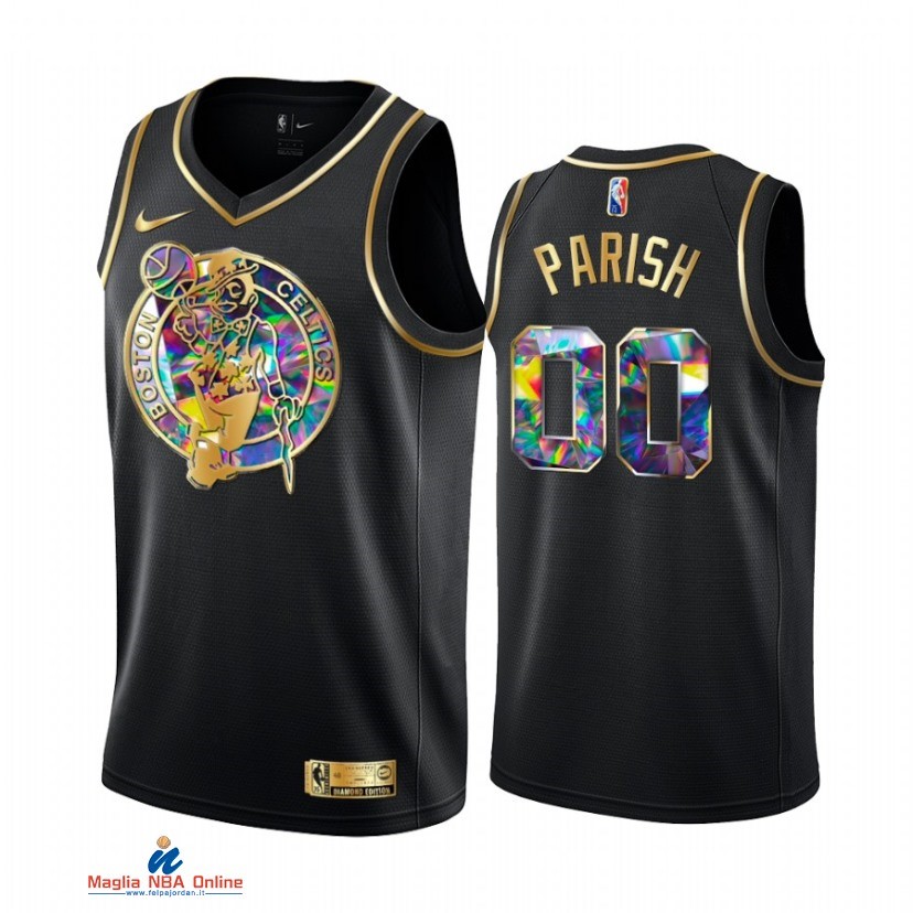 Maglia NBA Nike Boston Celtics NO.00 Robert Parish Nero Diamante 2021-22