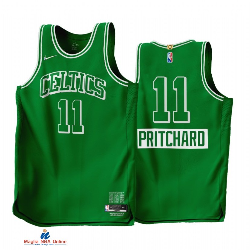 Maglia NBA Nike Boston Celtics NO.11 Payton Pritchard 75th Season Verde Città 2021-22