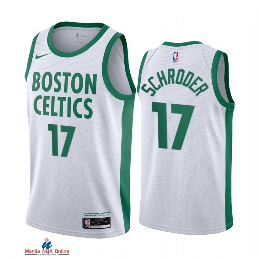 Maglia NBA Nike Boston Celtics NO.17 Dennis Schroder Nike Bianco Città 2021-22