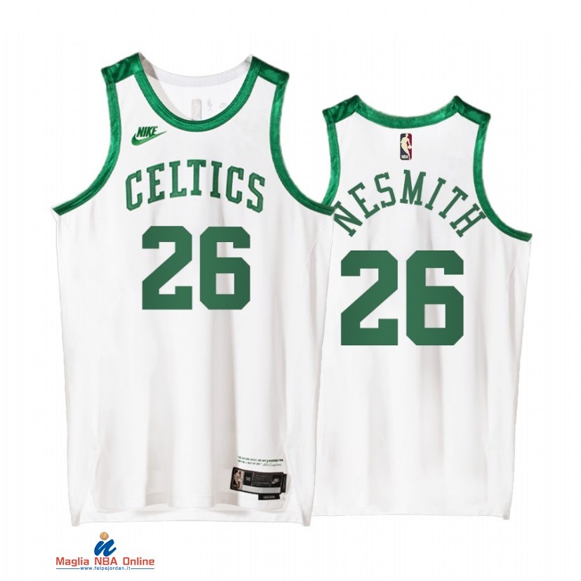 Maglia NBA Nike Boston Celtics NO.26 Aaron Nesmith 75th Anniversary Bianco Classic 2021