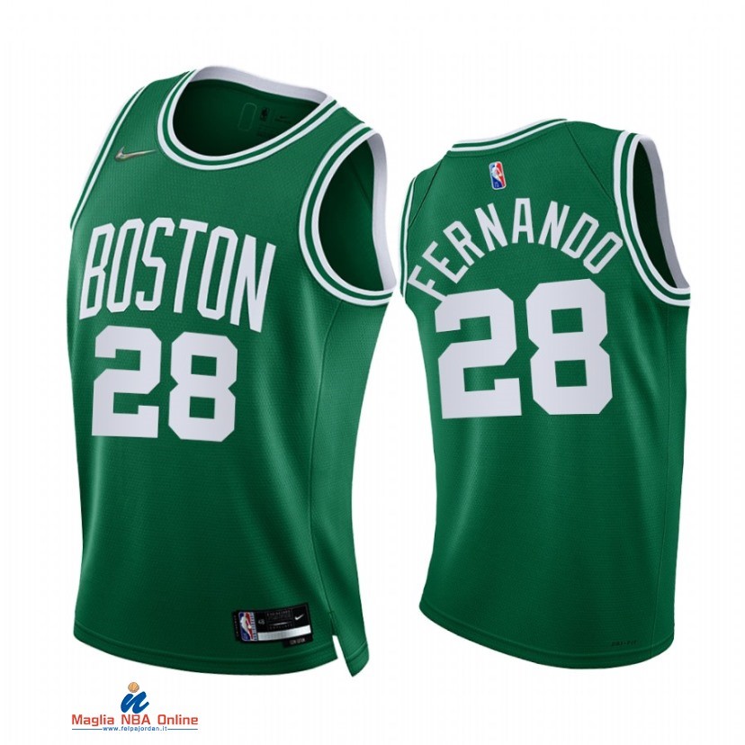 Maglia NBA Nike Boston Celtics NO.28 Bruno Fernando 75th Season Diamante Verde Icon 2021-22