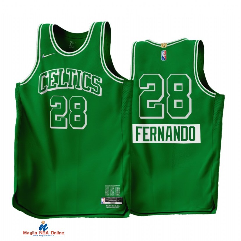 Maglia NBA Nike Boston Celtics NO.28 Bruno Fernando 75th Season Verde Città 2021-22
