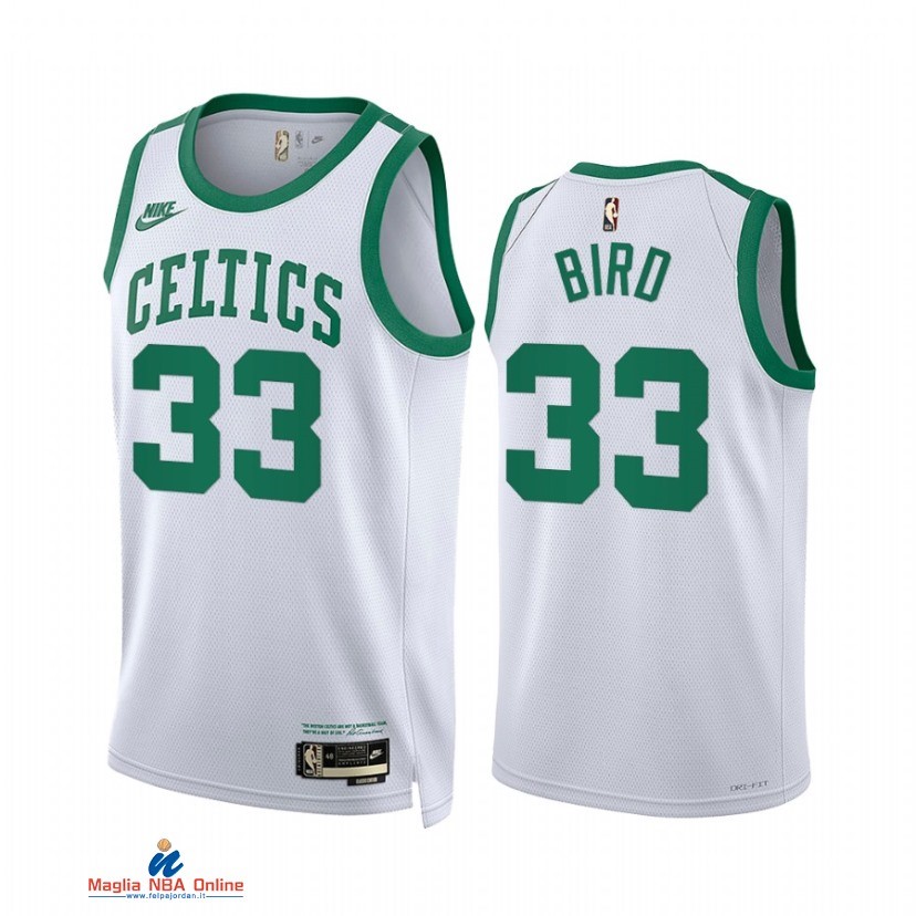 Maglia NBA Nike Boston Celtics NO.33 Larry Bird Bianco Classic 2021-22