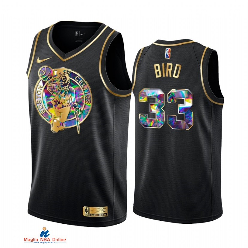 Maglia NBA Nike Boston Celtics NO.33 Larry Bird Nero Diamante 2021-22