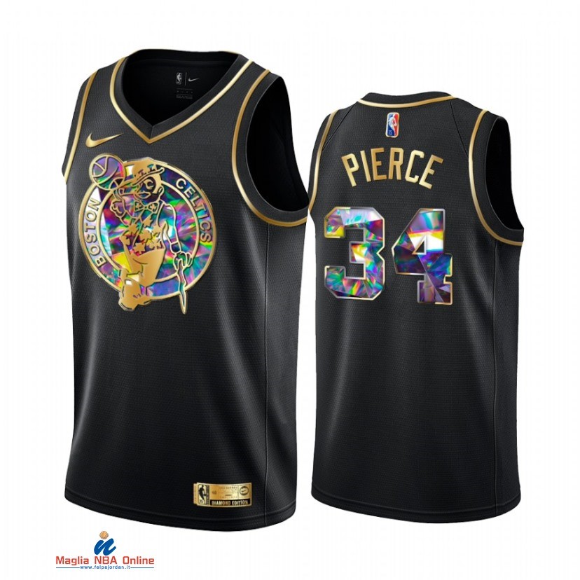 Maglia NBA Nike Boston Celtics NO.34 Paul Pierce Nero Diamante 2021-22