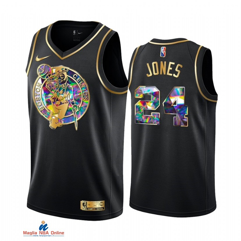 Maglia NBA Nike Boston Celtics NO.34 Sam Jones Nero Diamante 2021-22