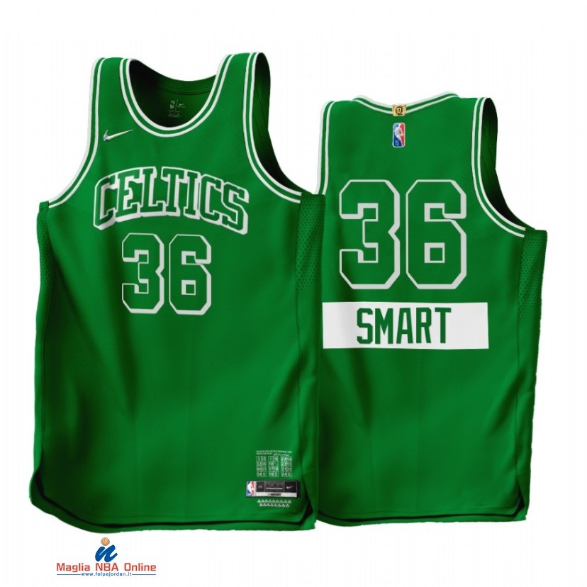 Maglia NBA Nike Boston Celtics NO.36 Marcus Smart 75th Season Verde Città 2021-22