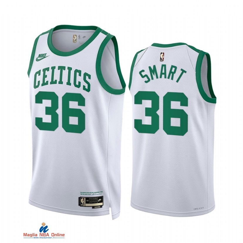 Maglia NBA Nike Boston Celtics NO.36 Marcus Smart Bianco Classic 2021-22