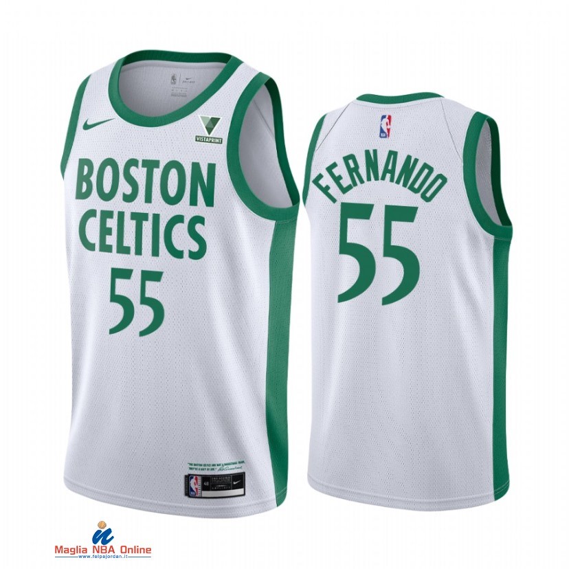 Maglia NBA Nike Boston Celtics NO.55 Bruno Fernando Bianco Città 2021-22