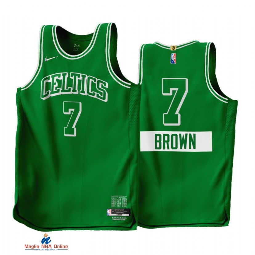 Maglia NBA Nike Boston Celtics NO.7 Jaylen Brown 75th Season Verde Città 2021-22