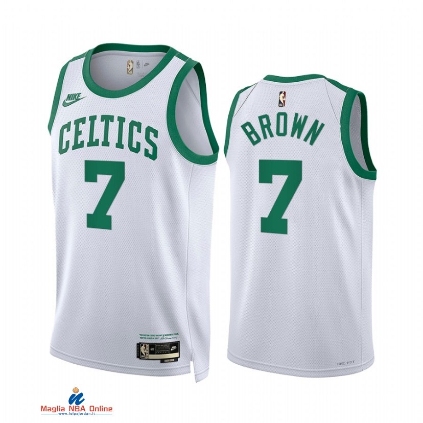 Maglia NBA Nike Boston Celtics NO.7 Jaylen Brown Bianco Classic 2021-22