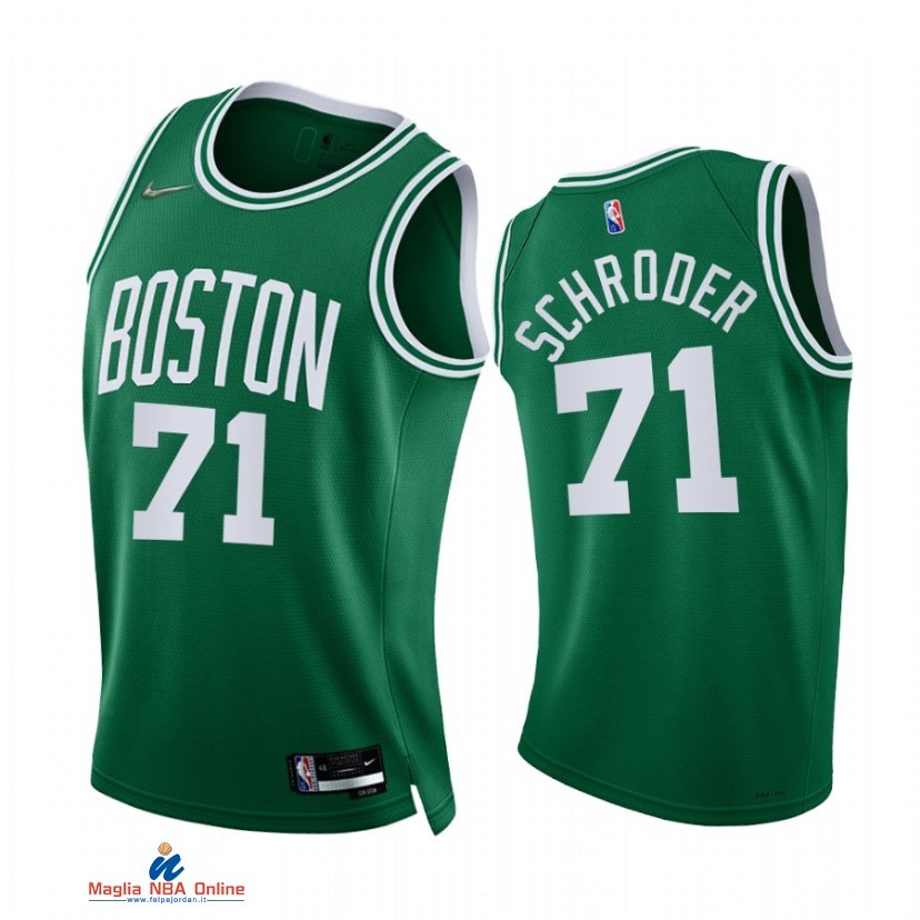 Maglia NBA Nike Boston Celtics NO.71 Dennis Schroder 75th Season Diamante Verde Icon 2021-22