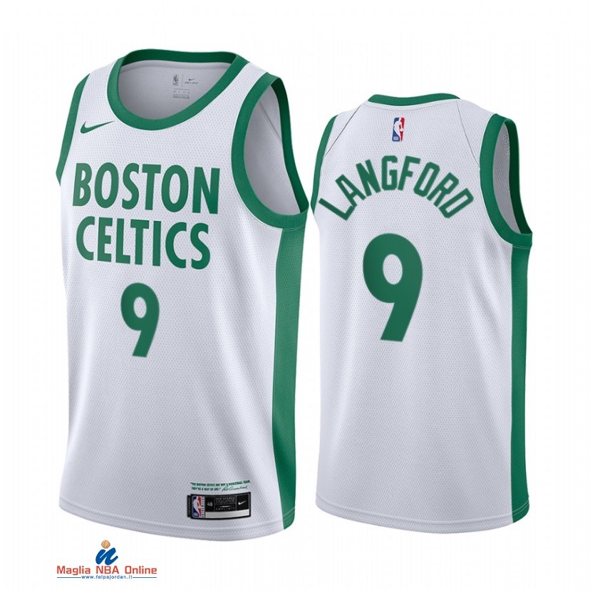 Maglia NBA Nike Boston Celtics NO.9 Romeo Langford Nike Bianco Città 2021-22