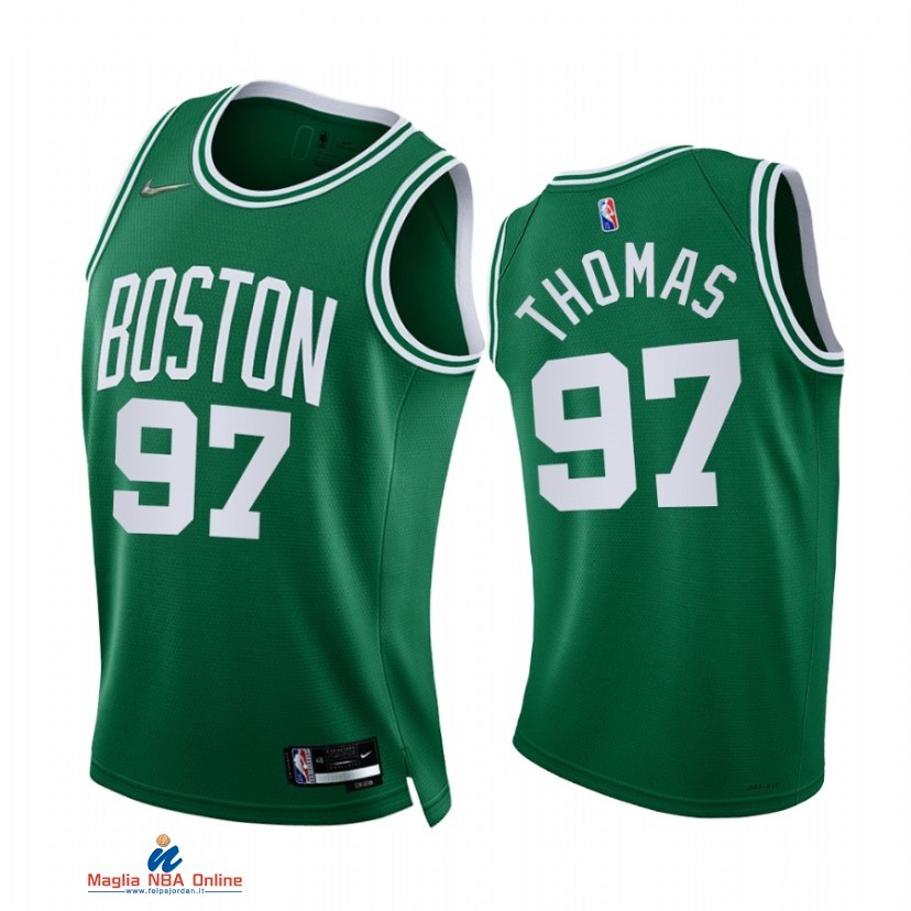 Maglia NBA Nike Boston Celtics NO.97 Brodric Thomas 75th Season Diamante Verde Icon 2021-22