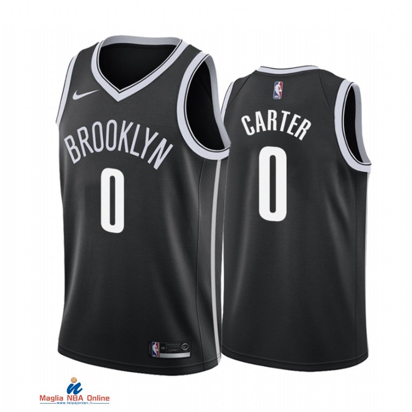 Maglia NBA Nike Brooklyn Nets NO.0 Jevon Carter Nike Nero Icon 2021-22
