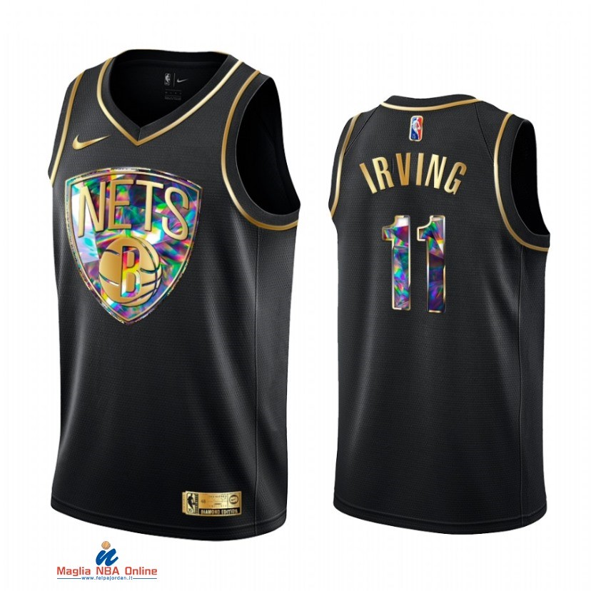 Maglia NBA Nike Brooklyn Nets NO.11 Kyrie Irving Nero Diamante 2021-22
