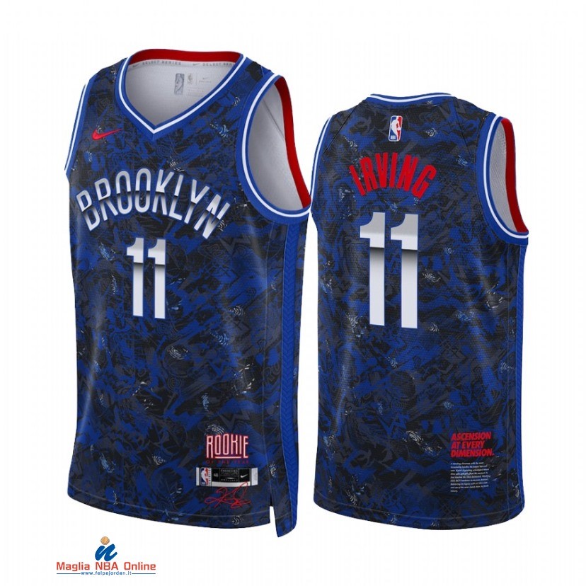 Maglia NBA Nike Brooklyn Nets NO.11 Kyrie Irving Select Series Blu 2021