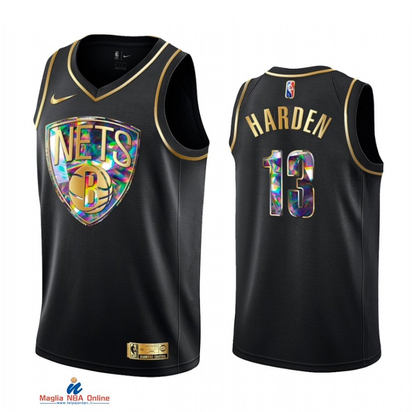 Maglia NBA Nike Brooklyn Nets NO.12 James Harden Nero Diamante 2021-22