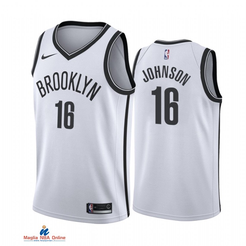 Maglia NBA Nike Brooklyn Nets NO.16 James Johnson Nike Bianco Association 2021-22
