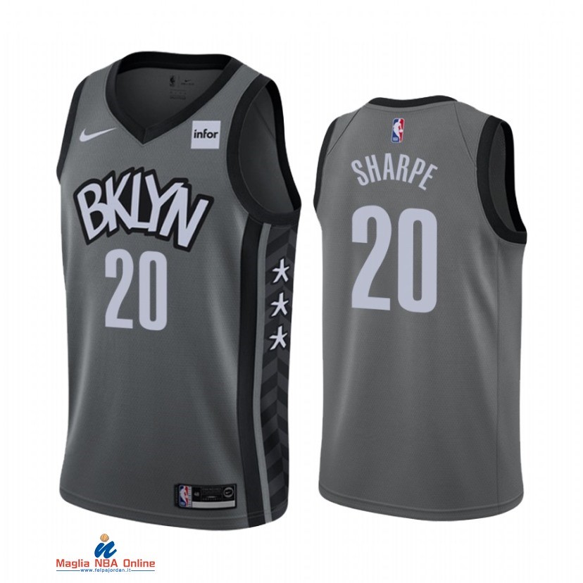 Maglia NBA Nike Brooklyn Nets NO.20 DayRon Sharpe Grigio Statement 2021-22