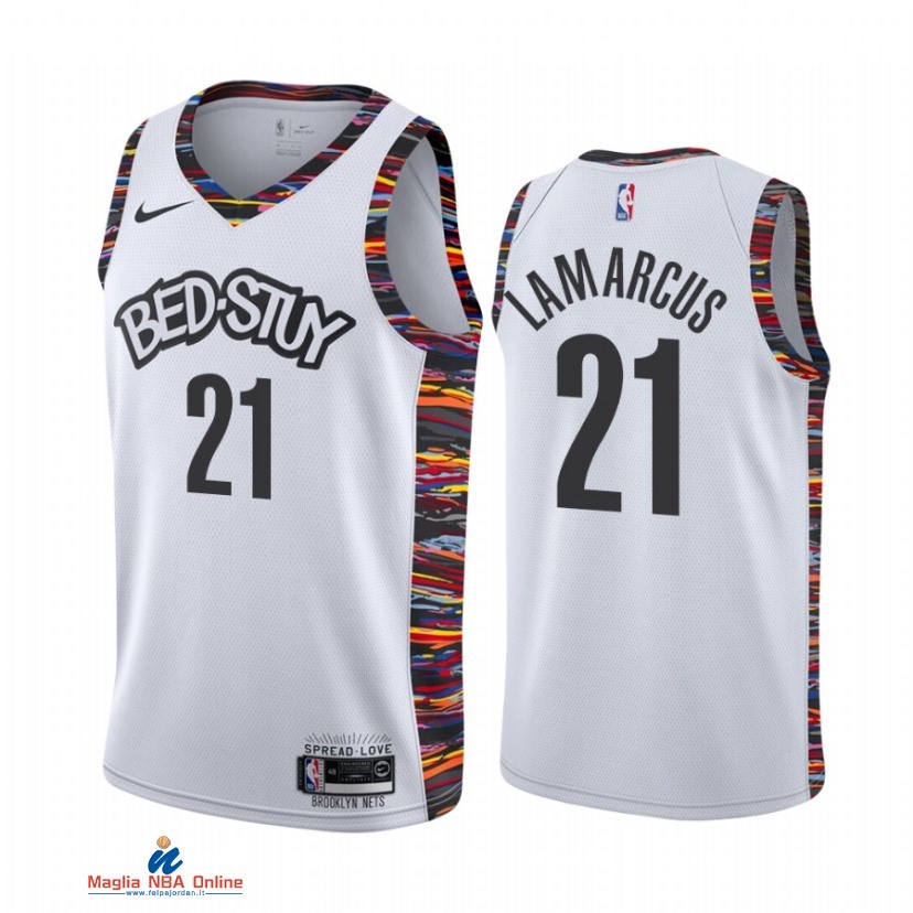 Maglia NBA Nike Brooklyn Nets NO.21 LaMarcus Aldridge Nike Bianco Città 2021-22