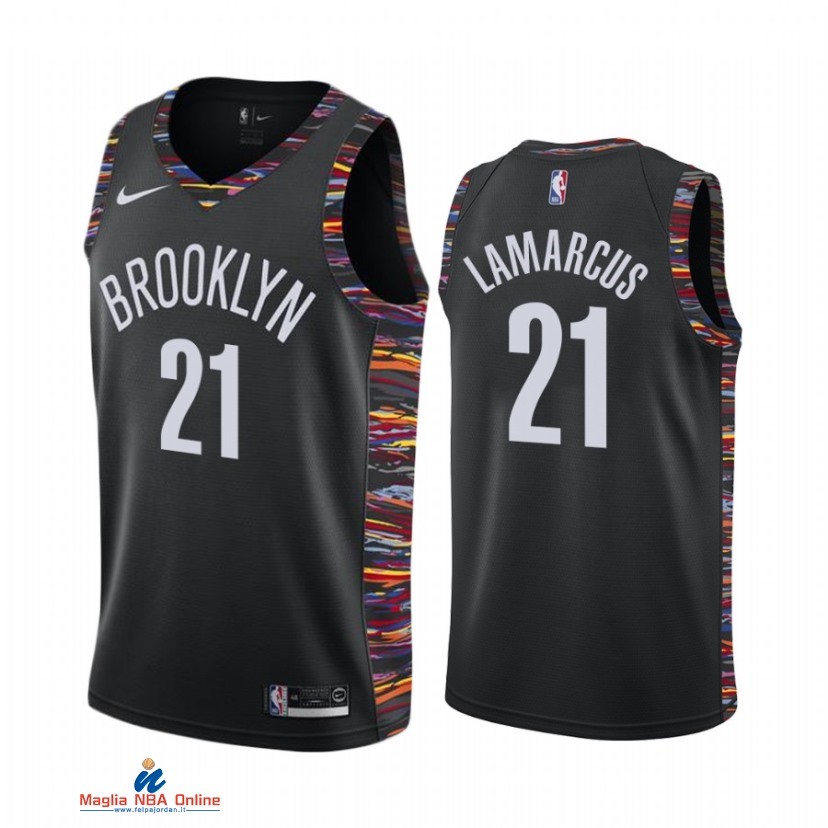 Maglia NBA Nike Brooklyn Nets NO.21 LaMarcus Aldridge Nike Nero Città 2021