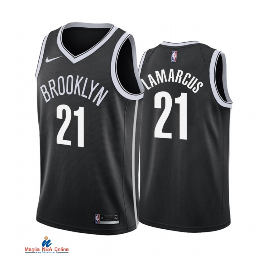 Maglia NBA Nike Brooklyn Nets NO.21 LaMarcus Aldridge Nike Nero Icon 2021-22