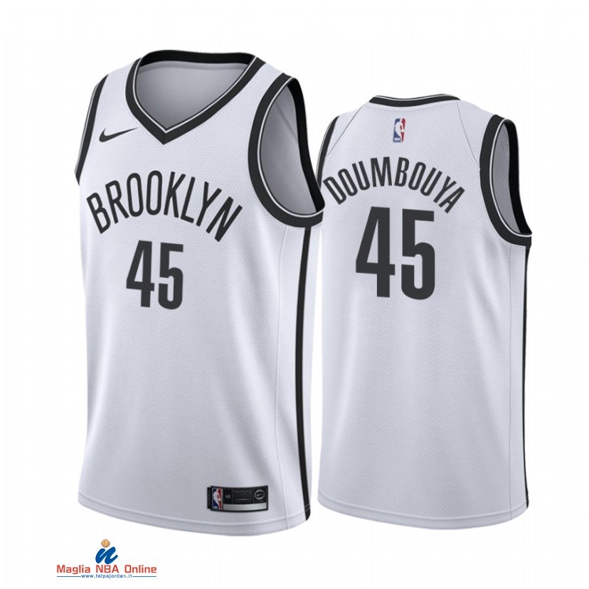 Maglia NBA Nike Brooklyn Nets NO.45 Sekou Doumbouya Nike Bianco Association 2021-22
