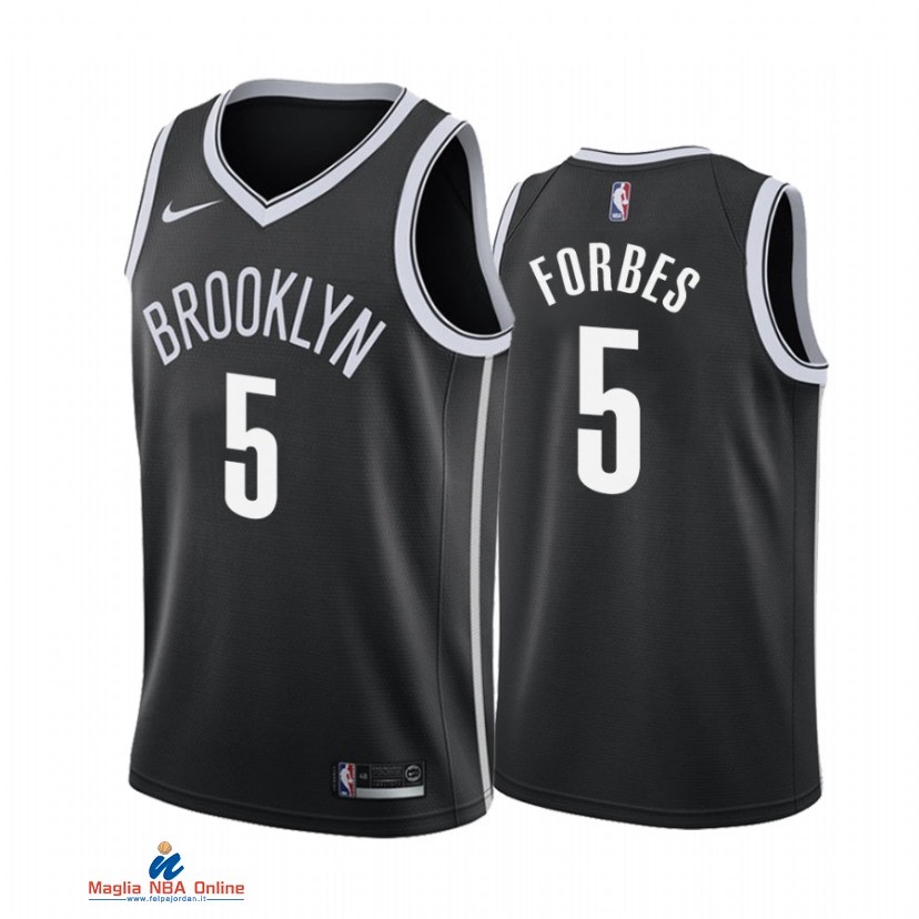 Maglia NBA Nike Brooklyn Nets NO.5 Bryn Forbes Nike Nero Icon 2021-22