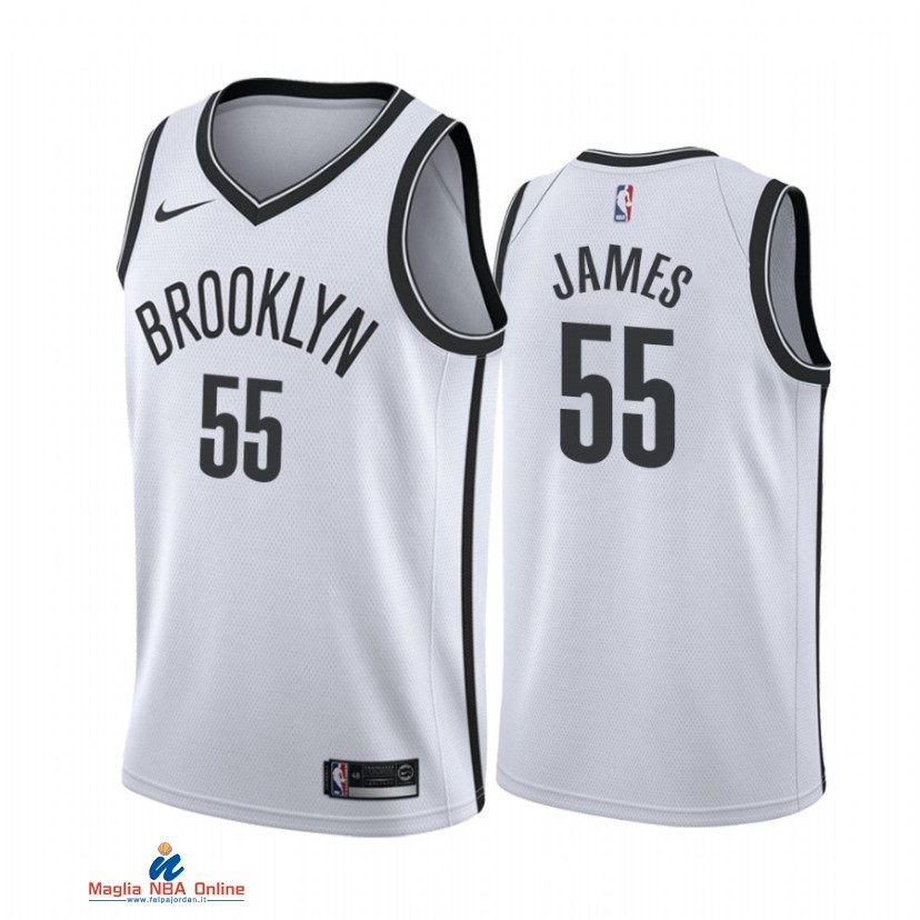 Maglia NBA Nike Brooklyn Nets NO.55 Mike James Nike Bianco Association 2021-22