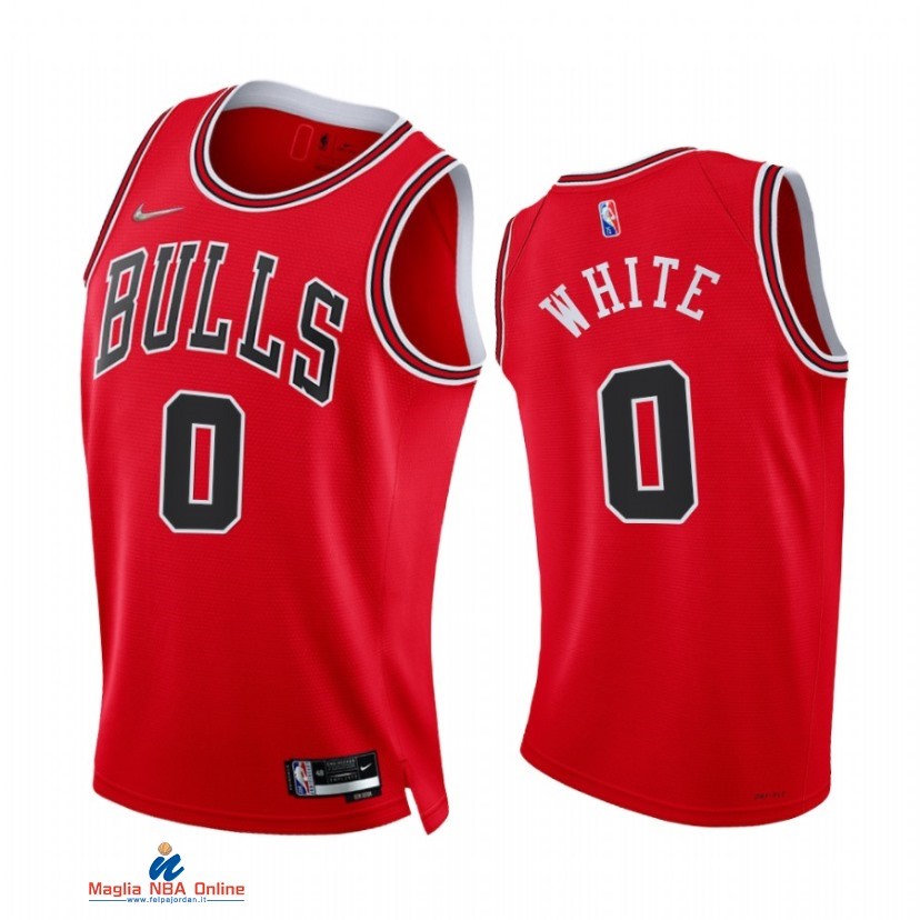 Maglia NBA Nike Chicago Bulls NO.0 Coby White 75th Season Diamante Rosso Icon 2021-22