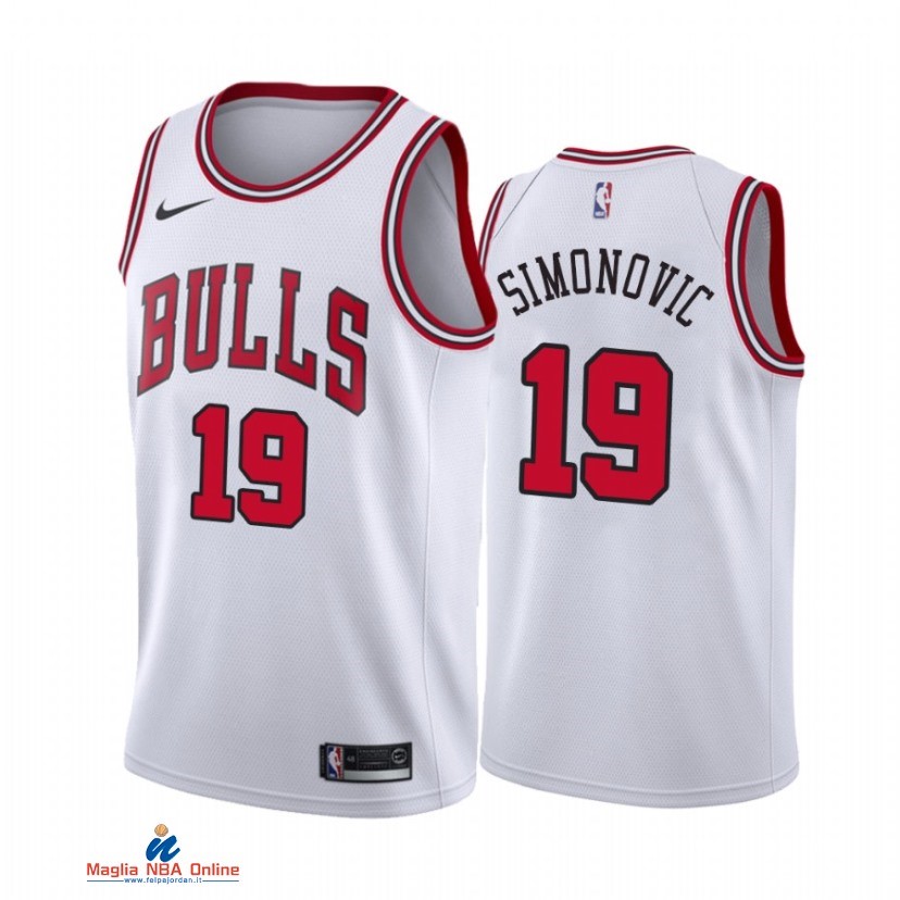 Maglia NBA Nike Chicago Bulls NO.19 Marko Simonovic Nike Bianco Association 2021-22