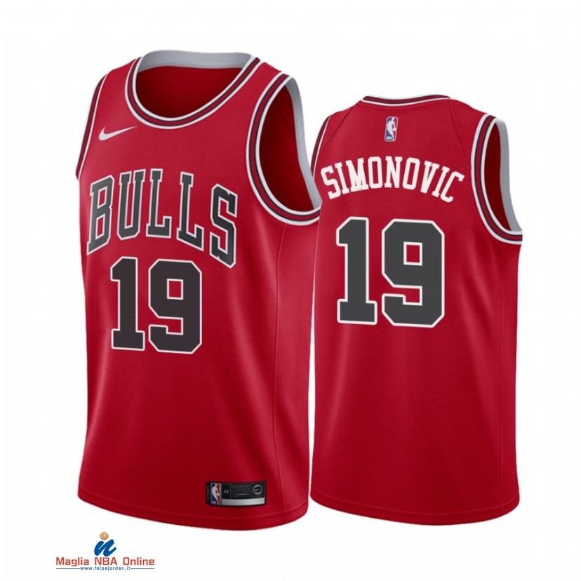 Maglia NBA Nike Chicago Bulls NO.19 Marko Simonovic Nike Rosso Icon 2021