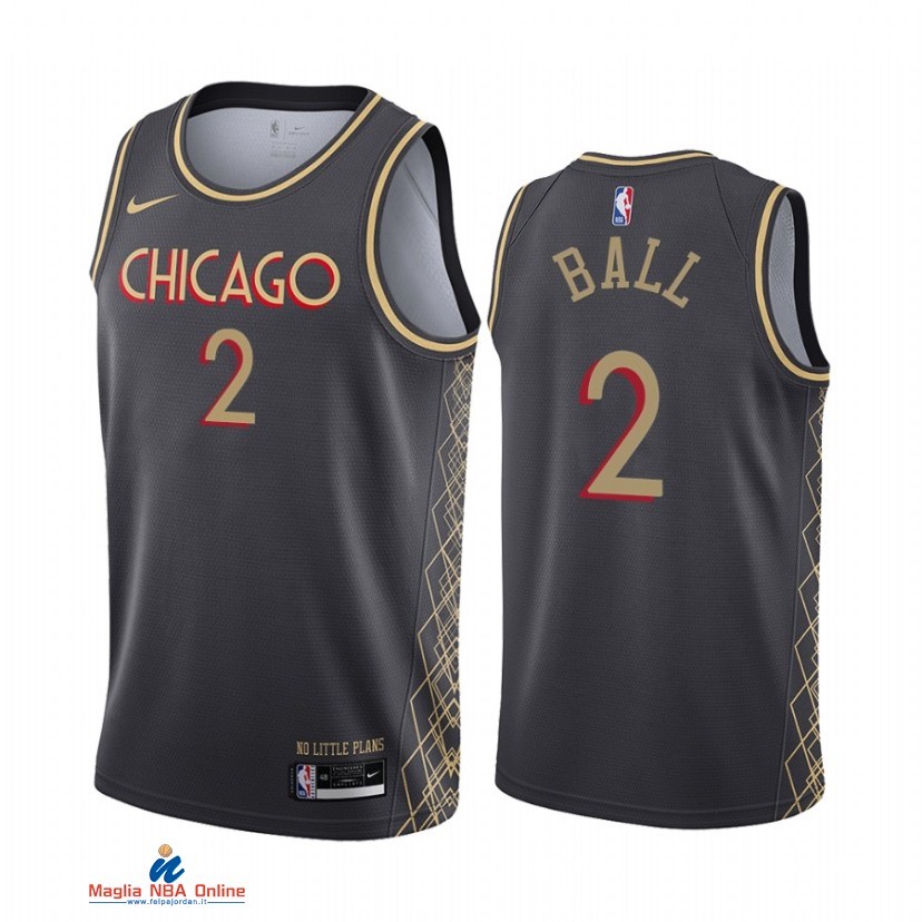 Maglia NBA Nike Chicago Bulls NO.2 Lonzo Ball Nike Nero Città 2021-22