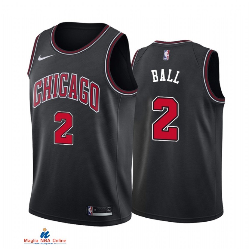 Maglia NBA Nike Chicago Bulls NO.2 Lonzo Ball Nike Nero Statement 2021-22