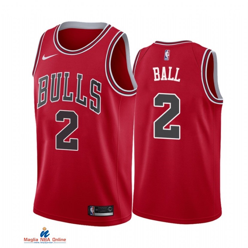 Maglia NBA Nike Chicago Bulls NO.2 Lonzo Ball Nike Rosso Icon 2021