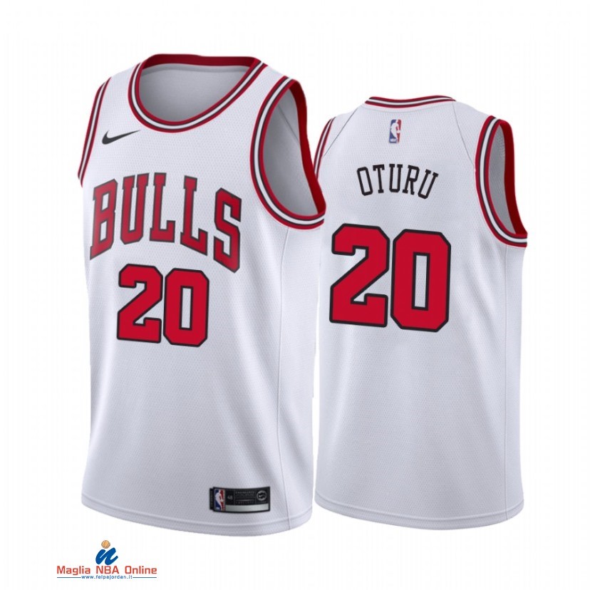 Maglia NBA Nike Chicago Bulls NO.20 Daniel Oturu Nike Bianco Association 2021-22