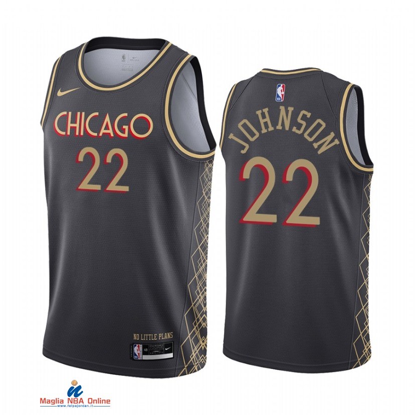 Maglia NBA Nike Chicago Bulls NO.22 Alize Johnson Nike Nero Città 2021-22