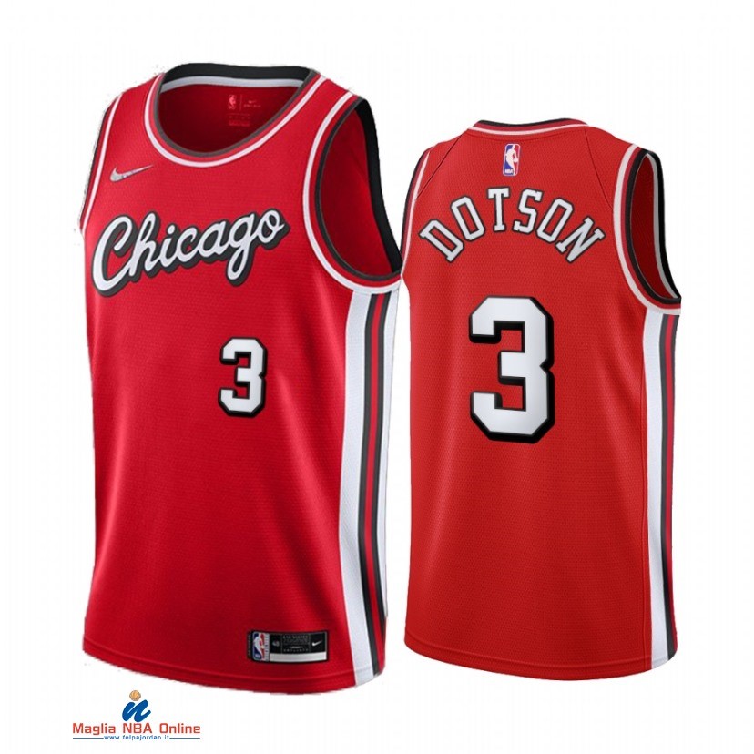 Maglia NBA Nike Chicago Bulls NO.3 Devon Dotson Nike Rosso Città 2021-22