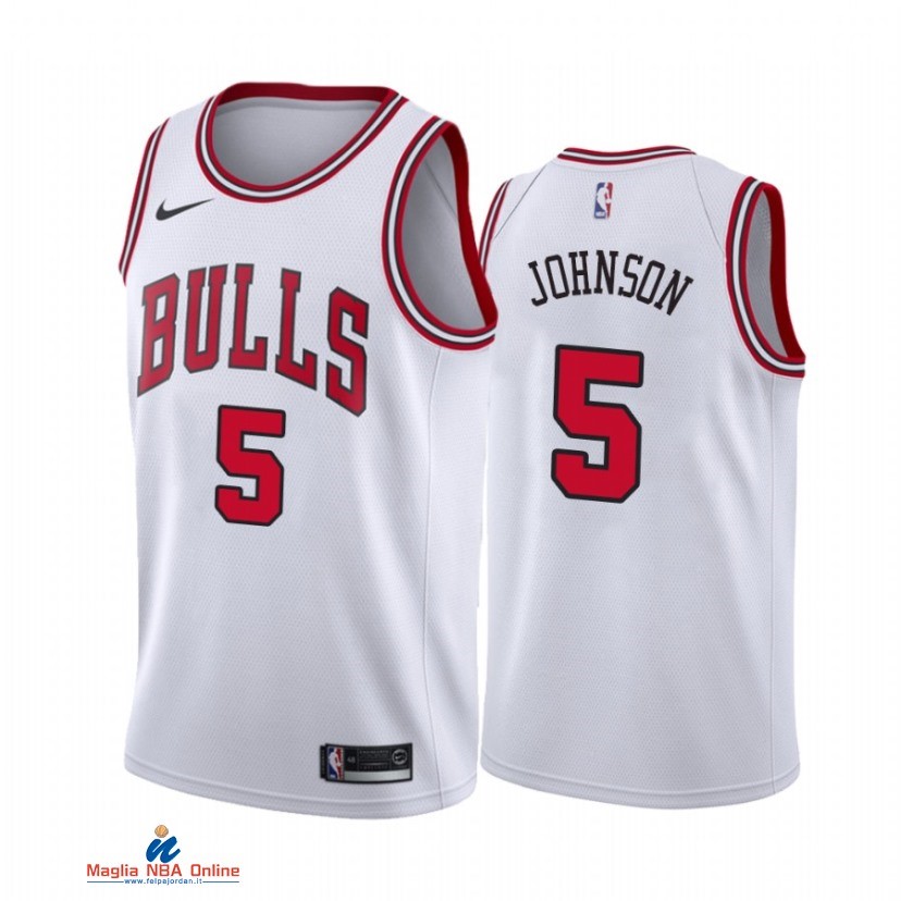 Maglia NBA Nike Chicago Bulls NO.5 Stanley Johnson Nike Bianco Association 2021-22