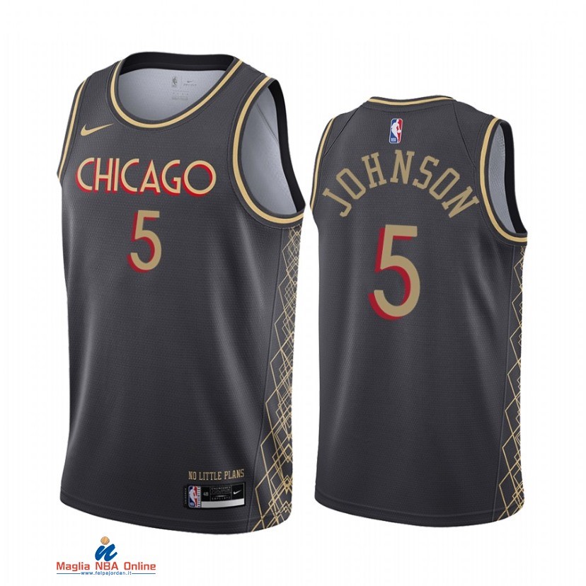 Maglia NBA Nike Chicago Bulls NO.5 Stanley Johnson Nike Nero Città 2021-22