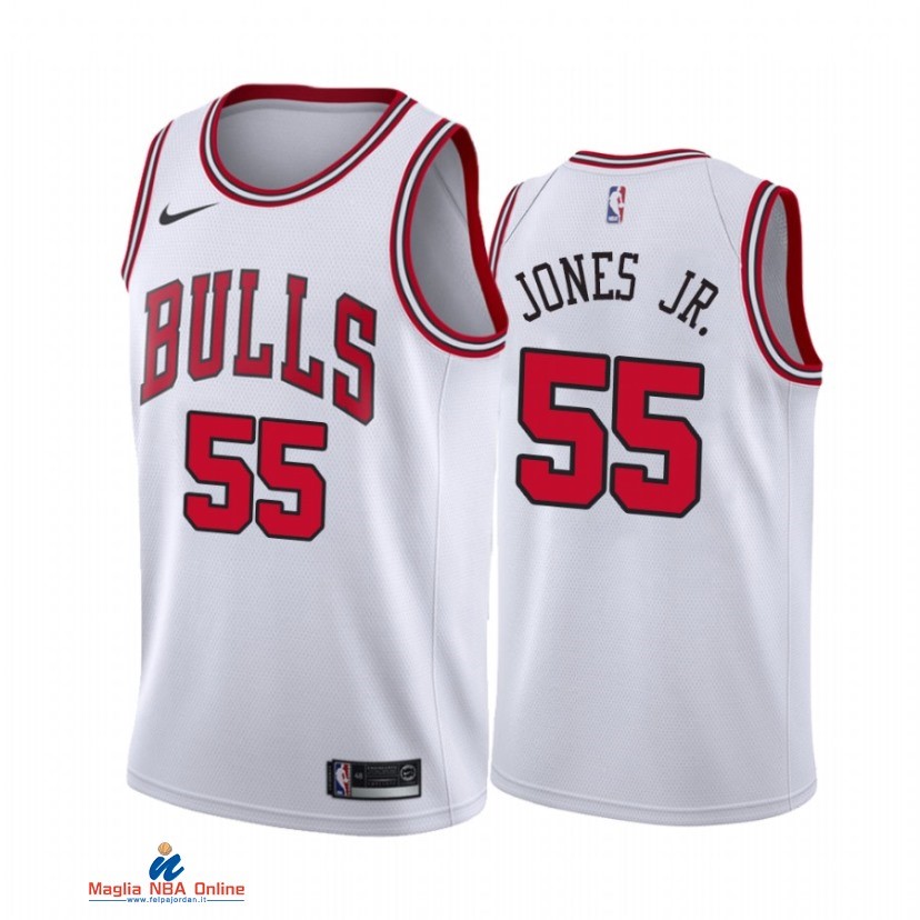 Maglia NBA Nike Chicago Bulls NO.55 Derrick Jones Jr. Nike Bianco Association 2021-22