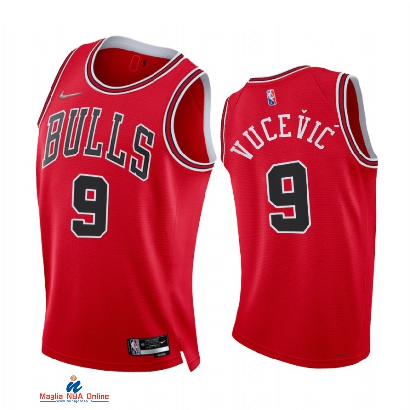 Maglia NBA Nike Chicago Bulls NO.9 Nikola Vucevic 75th Season Diamante Rosso Icon 2021-22