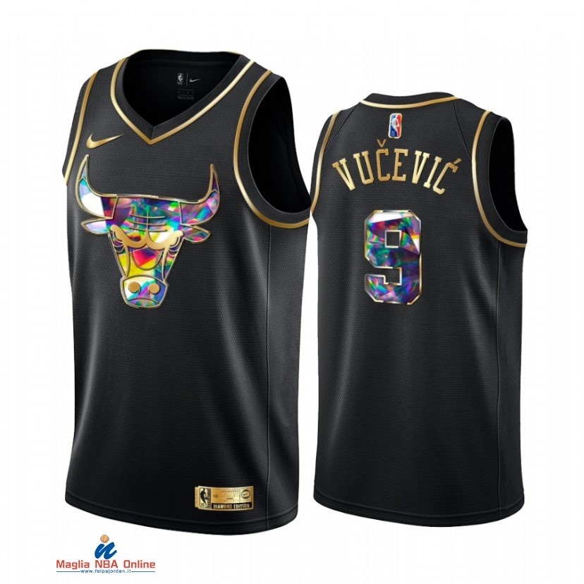 Maglia NBA Nike Chicago Bulls NO.9 Nikola Vucevic Nero Diamante 2021-22