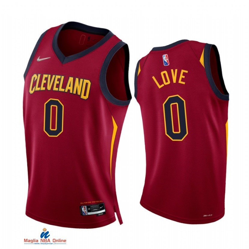 Maglia NBA Nike Cleveland Cavaliers NO.0 Kevin Love 75th Season Diamante Rosso Icon 2021-22