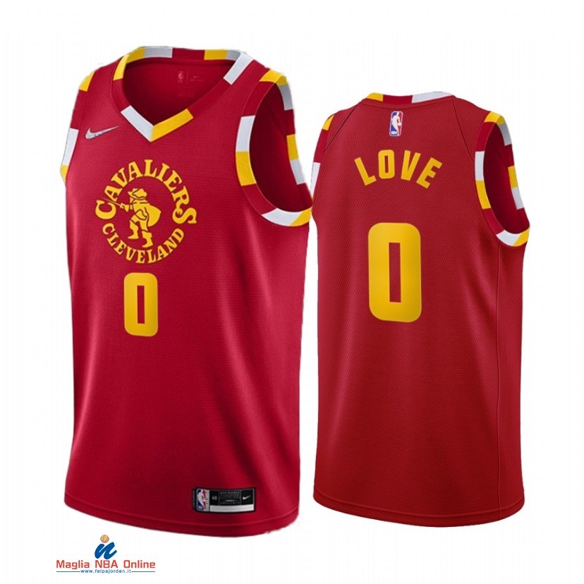 Maglia NBA Nike Cleveland Cavaliers NO.0 Kevin Love Rosso Città 2021-22