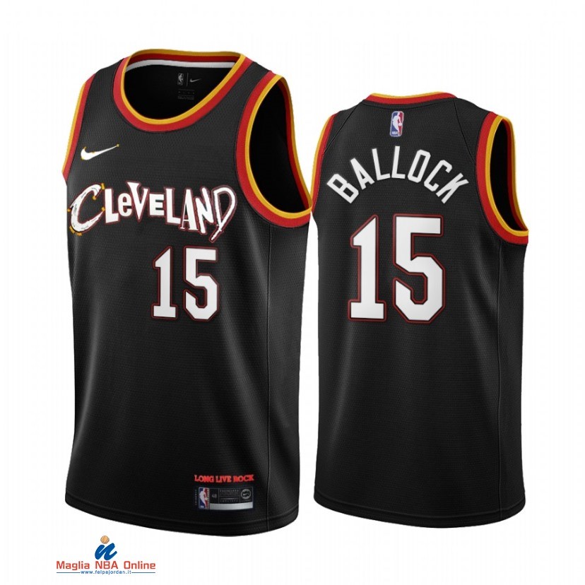 Maglia NBA Nike Cleveland Cavaliers NO.15 Mitchell Ballock Nike Nero Città 2021